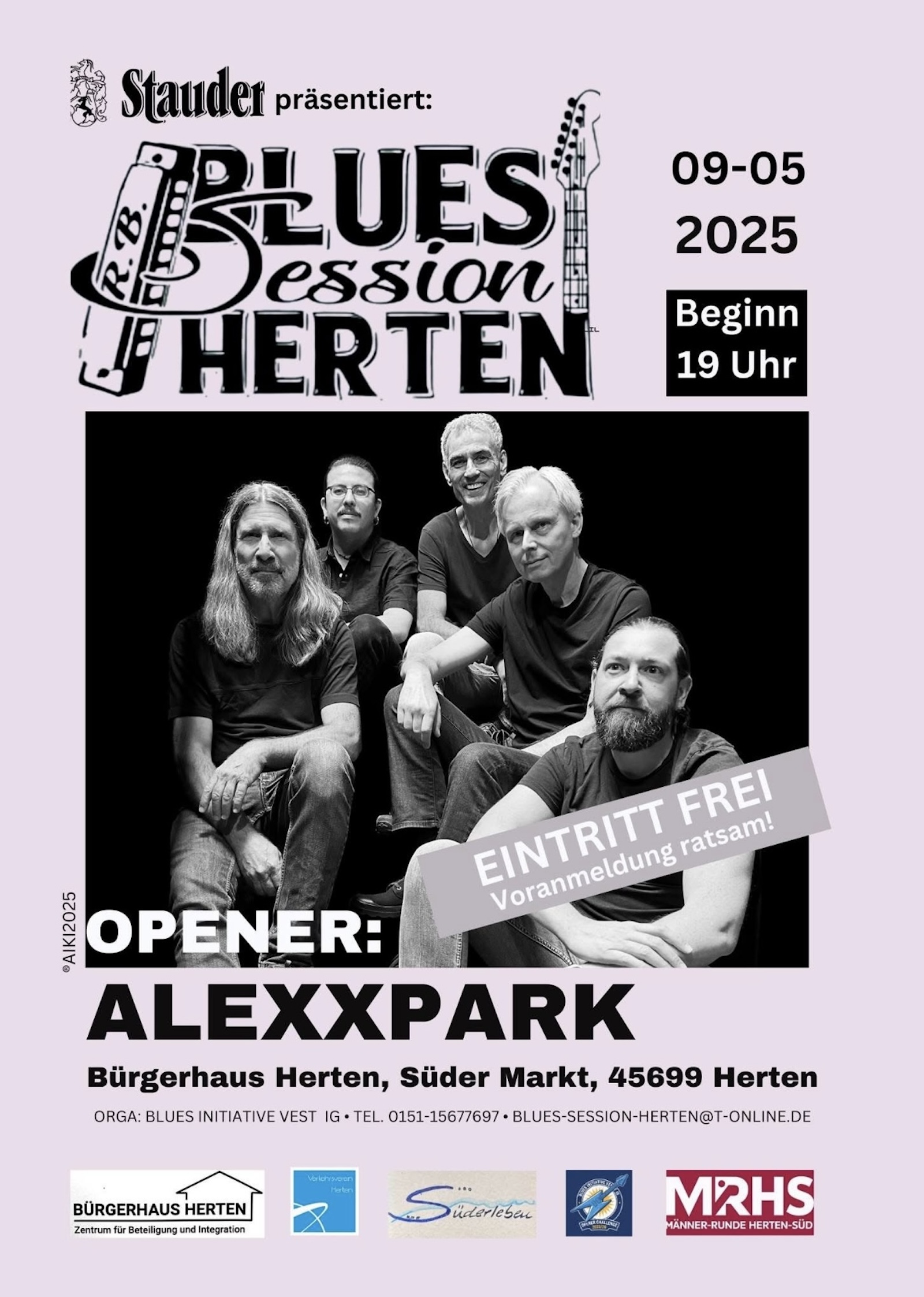 Plakat Blues Session Herten Mai 2025 mit ALEXXPARK