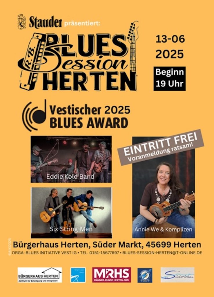 Plakat Blues Session Herten Juni 2025 – Vestischer Blues Award